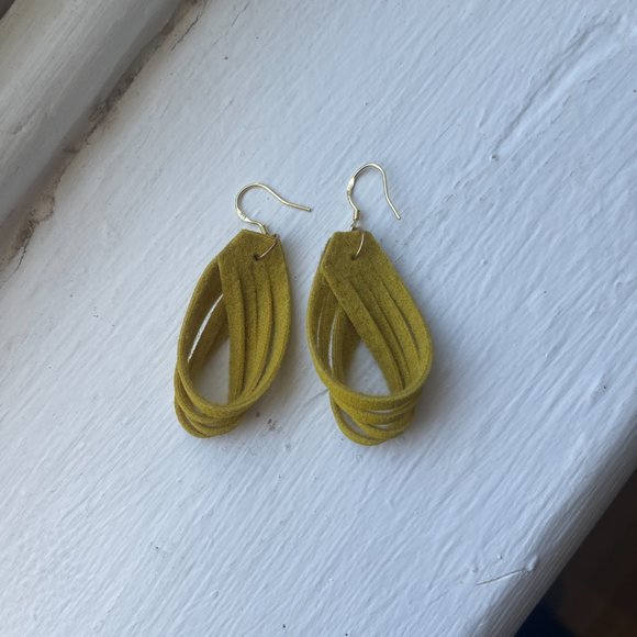 Free With Purchase - Artisan-Made Yellow Dangle Earrings - Picture 2 of 2